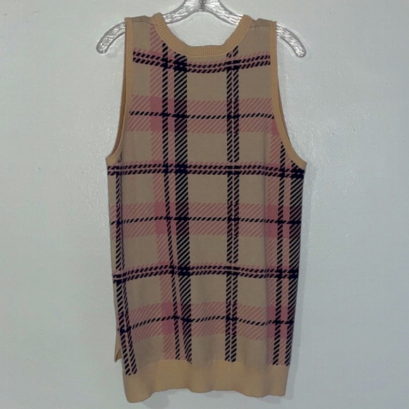 Super soft tan, pink and purple SO sweater vest! - Picture 2 of 4